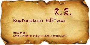 Kupferstein Rózsa névjegykártya